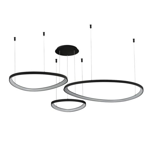Люстра Azzardo Amanda Led 3x42+62+82W 3000K/4000K/6000K 13600Lm IP20 Чорна