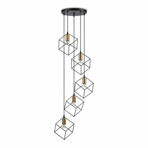 Підвісний світильник, люстра Ideal Lux Ice SP5 Nero - Зображення 1