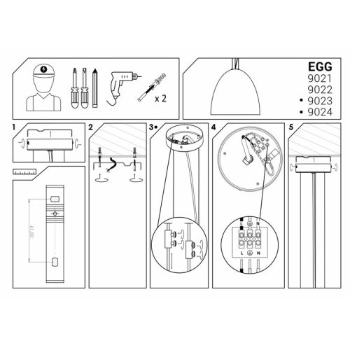 Підвісний світильник, люстра Nowodvorski Egg E27 1x40W IP20 Білий - Зображення 3