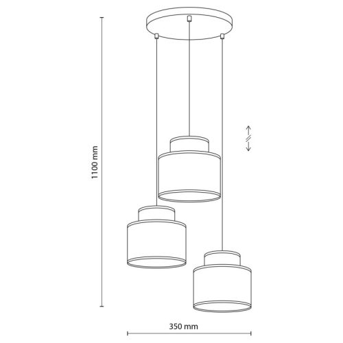 Підвісний світильник, люстра Tk Lighting Duo Juta E27 3x15W IP20 - Зображення 3