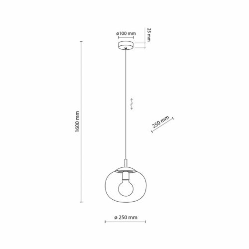 Підвісний світильник, люстра Tk Lighting Vibe E27 1x15W IP20 Чорний - Зображення 3
