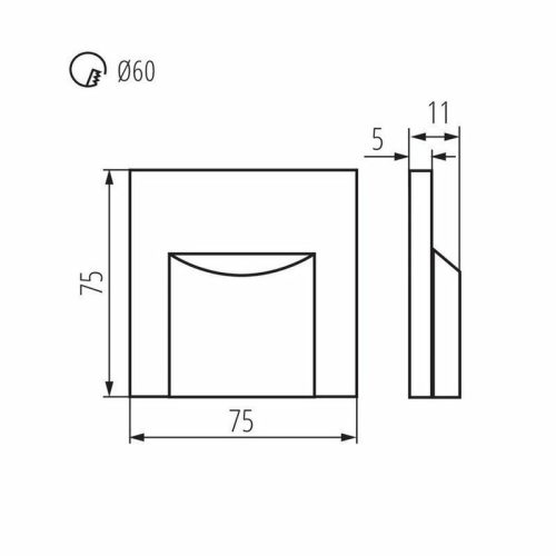 Світильник для підсвітки сходів/коридору Kanlux Erinus LED 1x0.8W 4000K 15Lm IP20 - Зображення 3
