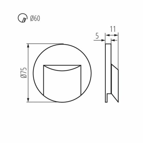 Світильник для підсвітки сходів/коридору Kanlux Erinus LED 1x0.8W 4000K 15Lm IP20 - Зображення 3